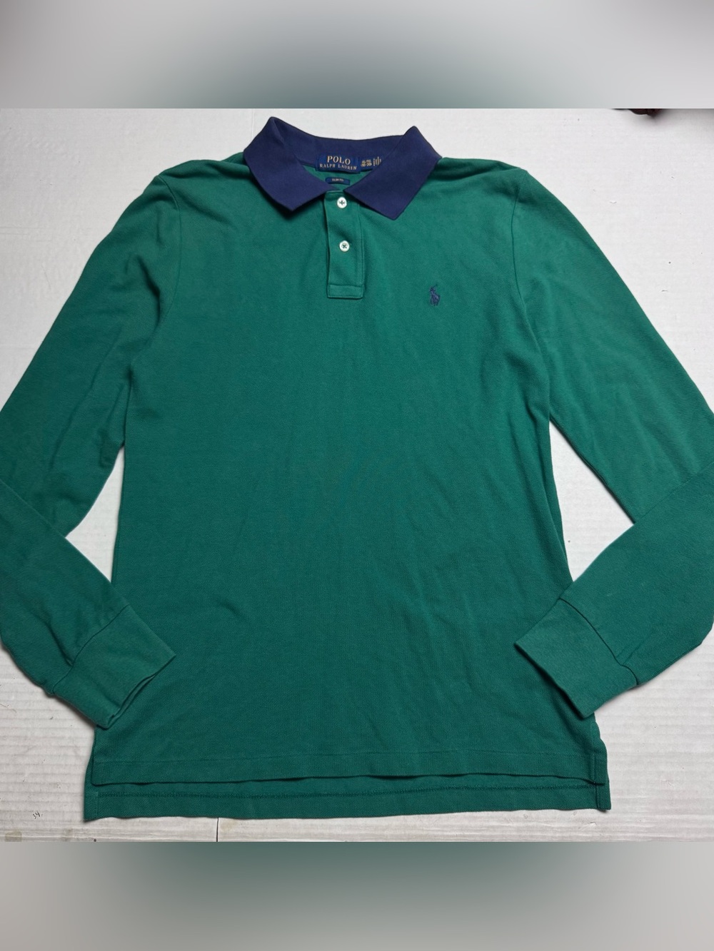 Kids' Polo Ralph Lauren Contrast Collar Long Sleeve Polo Sz: XL (18-20) Slim